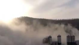 這個地方一攪拌站疑發生爆炸，造成嚴重污染！