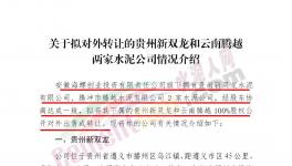 海螺創(chuàng)業(yè)擬對外轉(zhuǎn)讓這兩家公司100%股權(quán)！