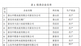 山東泰安發(fā)布6月份水泥生產(chǎn)企業(yè)專家檢查情況的通報(bào)！